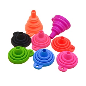 Small Mini Metal Aluminum Metal Oil colorful foldable silicone funnel