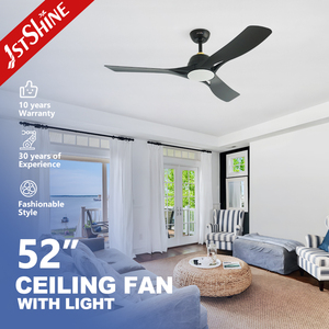 1stshine LED Ventilador de techo Rústico 220V Ahorro de energía 6 velocidades Negro 52 pulgadas Ventilador de techo con aspas de plástico - Product Image 3