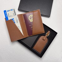Organisateur de passeport et de carte d'embarquement ultra-léger, imperméable et pratique pour les voyages, porte-billets en cuir PU, clip pour billet d'avion, étiquette de bagage