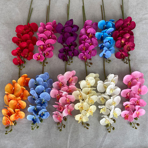 Flor Artificial de Phalaenopsis a <span class=keywords><strong>Precio</strong></span> Económico, Decoración de Flores Artificiales, 8 Orquídeas Mariposa de Terciopelo Color Durazno - Product Image 3