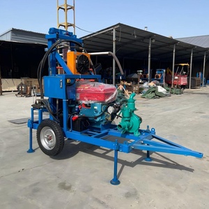 Piccola perforatrice per pozzi profondi da 25HP, 50m, 100m, 150m, macchina per la perforazione di pozzi in roccia - Product Image 1