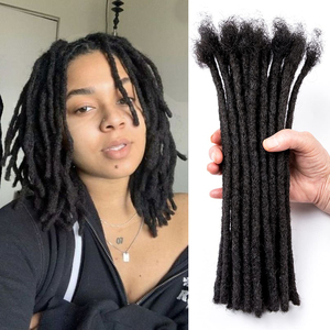 Vera brasiliana <span class=keywords><strong>capelli</strong></span> Dreadlock <span class=keywords><strong>extension</strong></span> fatti a mano Locs permanenti per donne uomini bambini naturale nero può essere tinto sbiancato - Product Image 1