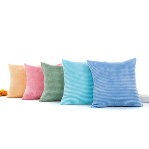 Taie d'oreiller décorative en velours côtelé texturé à rayures Supersoft Taie d'oreiller Housses de <span class=keywords><strong>coussin</strong></span> <span class=keywords><strong>Bleu</strong></span> marine pour usage domestique - Product Image 6