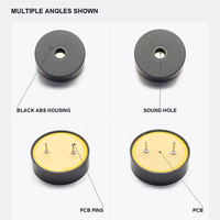 Buzzer piézoélectrique externe 22 mm 4 kHz 30 Vp-p 90 dB 5 mA Noir ABS Pas de broche 10 mm Alarme Minuterie Contrôle industriel