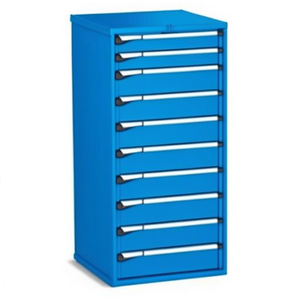 Fami Master Key Comfort <b>Drawer</b> Cabinet 9 <b>Drawers</b> 714x726x1500 Mm Gentian Blue Ral5010 <b>Tool</b> Storage - Product Image 2