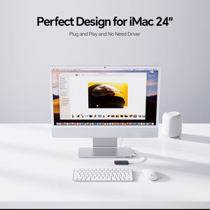 Hub USB-C PULWTOP pour iMac 24 pouces M1/M3/M4 avec boîtier SSD M.2, USB-A/C 3.2 10 Gbps, 2 USB-A 2.0, SD/TF Argent - Product Image 6