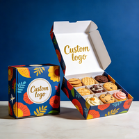 Boîtes d'expédition écologiques de qualité alimentaire pour produits de boulangerie, design mignon pour desserts et thés de l'après-midi, finition mate haut de gamme avec gaufrage