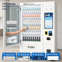 Distributeur automatique de nourriture et de boissons Yunyin Production avec écran tactile de 21,5 pouces, distributeur automatique extérieur
