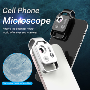 Populaire Apexel 200X Mobile Microscope Lentille Clip-type Téléphone Marco Lens 120mAh Caméra de téléphone portable avec 2 vitesses Lumière LED - Product Image 5