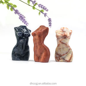 Vente en gros de quartz rose naturel de 2 pouces, corps féminin sculpté à la main, sculpture de <span class=keywords><strong>femme</strong></span> nue, agate mousse Reiki pour décoration - Product Image 5