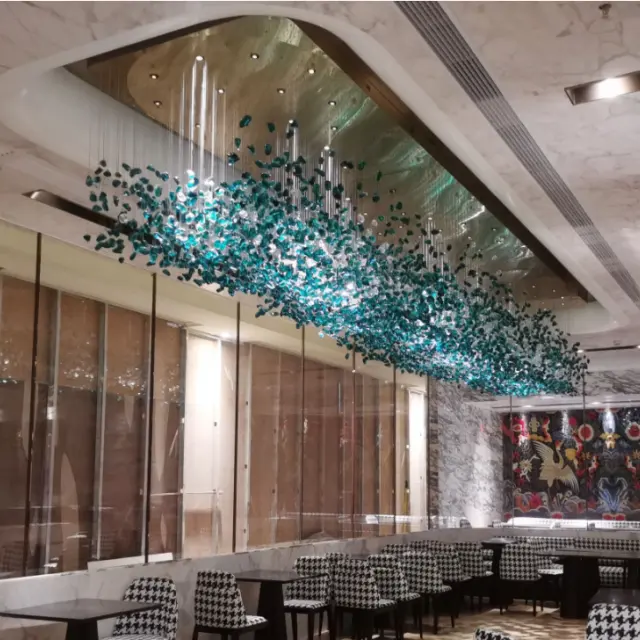Modernes Großprojekt Hotel Lobby Villa Kunst dekoration Kunden spezifischer Luxus-LED-Glas leuchter