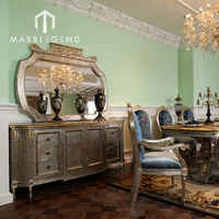 Meubles de décoration de villa, chambre royale de luxe en hêtre massif, lit king size en bois