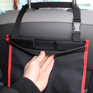 Bolsa colgante para almacenamiento en el respaldo del asiento del coche, bolsa de basura multifuncional rectangular negra impermeable para uso general - Product Image 3