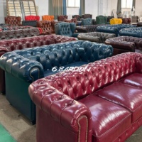 Amerikanisches Chesterfield Echtleder-Sofa-Set für 1, 2 oder 3 Sitzplätze für Apartment oder Villa Wohnzimmermöbel oder Hotelnutzung