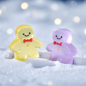 Nuevo lindo luminoso mini hombre de pan de jengibre micro paisaje adornos de nieve DIY accesorios de Navidad juguetes al por mayor bolsas ciegas - Product Image 4
