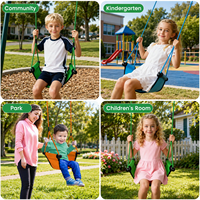 Siège de balançoire de sécurité pour enfants Ropecube - Hauteur réglable, balançoire d'intérieur/extérieur avec ceinture de sécurité pour jardin