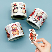 Cartoon Schneemann Frohe Weihnachten Geschenk Siegel Aufkleber Etikett