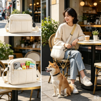 Pochette de dressage pour animaux de compagnie mains libres, pratique, portable, avec boucle réglable, réversible et lavable