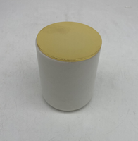Porte-bougie élégant en marbre blanc et granit, écologique, certifié LFGB, 8CMX10CM, avec couvercle doré, nouveau design, pots en pierre, décoration d'intérieur