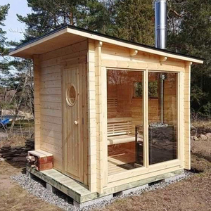 Luxurious 2-Person Modern Far Infrared Sauna Room Electric Villa Outdoor Garden Solid Wood Computer Control <b>Panel</b> for Apartment - Product Image 4
