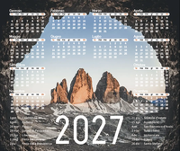 Tapis de Souris Calendrier Personnalisé 2027, Petit, Imperméable, Base en Caoutchouc Antidérapante, Design Calendrier Mondial, Tapis de Bureau pour le Bureau, la Maison et le Gaming