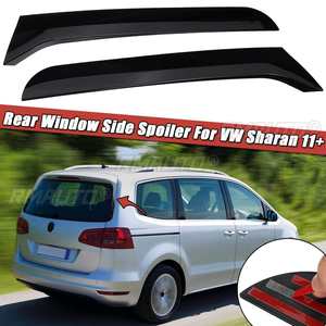 Par de alerones laterales traseros negros brillantes para ventana, compatibles con VW Sharan 2011 2012 2013 2014 2015 2016 2017 en adelante - Product Image 2