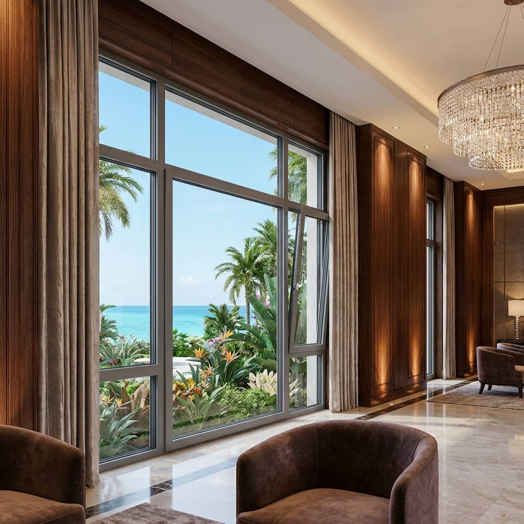 HUACAI Sound Insulation Aluminum Alloy Fixed Window Triple Layer Tempered Glass Midcentury Modern Design Villa Kitchen Bathroom · image 2