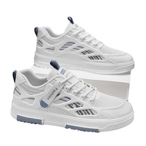 Chaussures de skate pour hommes, nouvelle collection printemps 2026, baskets décontractées en maille respirante, tendance et polyvalentes, blanches - Product Image 5