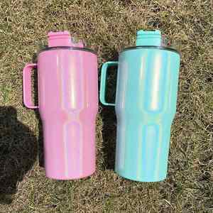 Gobelet à sublimation vierge pour enfants, 20 oz, scintillant, holographique, avec poignée et paille, entrepôt USA - Product Image 3