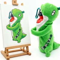 Housse de tasse en peluche personnalisée, jouet en peluche de dragon vert doux, jouet en peluche, housse de jouet en peluche