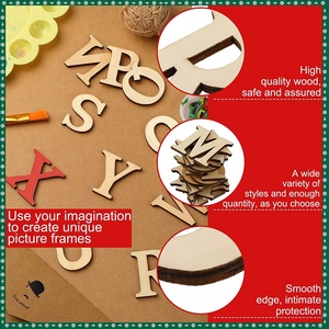 26 pezzi 1.8 pollice maiuscolo <span class=keywords><strong>A</strong></span> <span class=keywords><strong>A</strong></span> <span class=keywords><strong>Z</strong></span> alfabeto in legno lettere segno decorazione in legno incompiuto lettere artigianali per decorazione della parete - Product Image 4