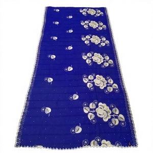 Écharpe en mousseline de soie pour femme, motif floral brodé de strass, légère, respirante, douce, personnalisable OEM ODM, vente en gros - Product Image 2