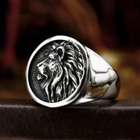 Tête de Lion anneau hommes acier inoxydable titane acier audacieux gothique Vintage Punk mode bijoux cadeau
