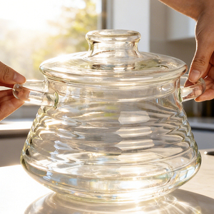 Olla de Vidrio para Cocinar de 2000 ml, Utensilios de Cocina, Vidrio Borosilicato Resistente al Calor, Ligero y Duradero, Producto de Fábrica al por Mayor para EE. UU. - Product Image 6