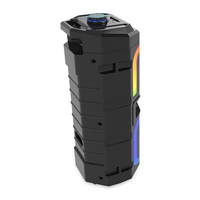 Haut-parleur actif portable en plastique à LED Hi-Fi avec caisson de basses 2 pièces, microphone, pour fête, scène, alimenté par batterie 1800 mAh