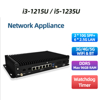 Serveur Routeur Pare-feu Industriel I3-1215U I5-1235U 6*2.5G Ethernet 10Gb SPF+ Passerelle de Centre de Données PC DDR5 96Go Serveur PC Fanless