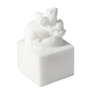 Figura Zodiacal de Mármol de Jade Blanco Real Natural Grabada Personalizada para Regalo de Año Nuevo Chino y Regalo Premium para Clientes de Alta Gama - Product Image 1
