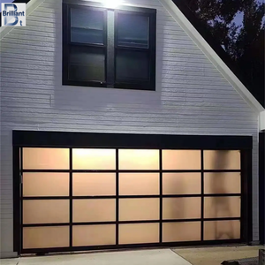 <span class=keywords><strong>Porte</strong></span> <span class=keywords><strong>de</strong></span> <span class=keywords><strong>garage</strong></span> <span class=keywords><strong>sectionnelle</strong></span> automatique isolée en aluminium et verre pour villas, à fond plat avec panneau en aluminium et verre - Product Image 2