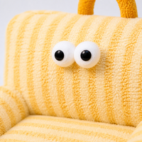 YAOYUE Grand Nid de Canapé pour Chat à Grands Yeux, Lit Confortable en Peluche Rayée pour Petits Chats