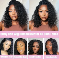 Pas cher Cheveux Brésiliens Vague D'eau Court Bob Achat En Vrac Perruque De Cheveux Humains Lace Front Perruque Transparent Hd Lace Frontal Perruque pour Les Femmes Noires