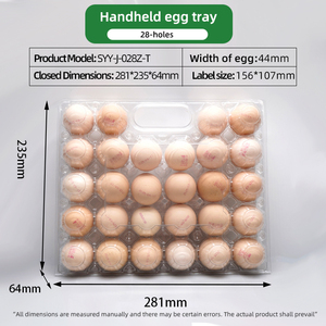 28 lỗ thân thiện với môi Pet nhựa cầm tay khay trứng và hộp số lượng lớn giá rẻ Nhựa Giữ trứng cho công nghiệp và thực phẩm sử dụng - Product Image 5