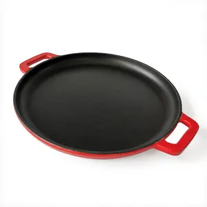 חם למכור עגול יצוק ברזל פיצה אפייה פאן עגול Nonstick פיצה מגש