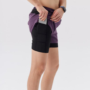 Pantalones Cortos Deportivos 2 en 1 para Hombre, con Bolsillo con Cremallera, Diseño Reflectante, para Gimnasio, Fitness y Entrenamiento Muscular - Product Image 2