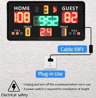 Tableau de score numérique LED portable YIZHI pour panneau de contrôle de console, 0,9 m, avec affichage du chronomètre de 24 secondes, prise 220 V, pour terrain intérieur