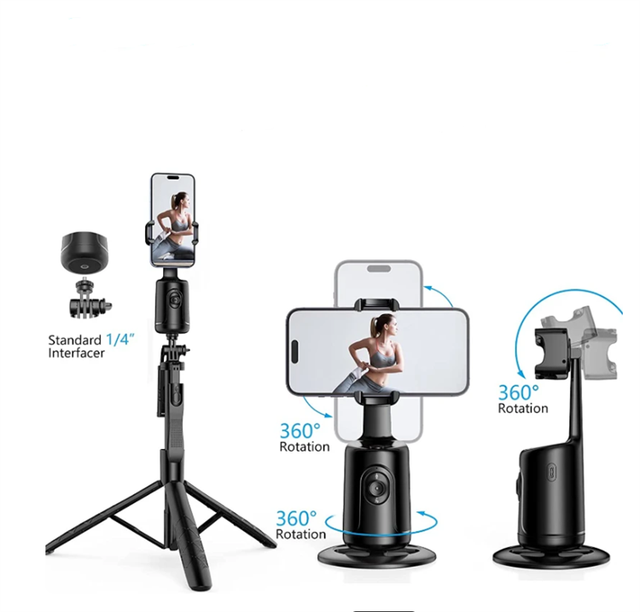 Auto Face Tracking Gimble Stabilizer Smart Phone Holder 360 Rotation Tripod Selfie Stick for Live Streaming Video Call