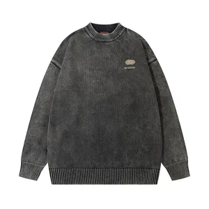 Maglione 2024 nuovo stile maglione girocollo lavorato a maglia Pullover Design logo personalizzato senso del maglione lavorato a maglia da uomo alla moda sciolto