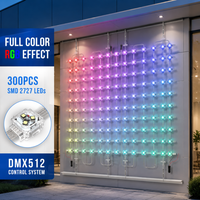 300PCS SMD 2727 LED Mesh Screen RGB Full Color DMX512 Control Outdoor Building Facade Architectural Lighting