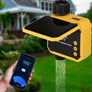 Solar-powered Low-consumption Wireless Wi-Fi Plastic Water Valve Flow-rate <b>Timer</b> Unlimited Battery Life Copper Head for Drip - Product Image 1