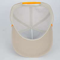 Casquette de baseball personnalisée avec logo pour hommes, 5 panneaux, visière plate, broderie 3D, blanche, vente en gros