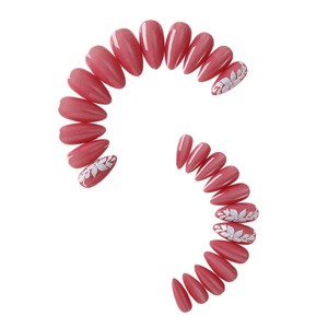 30 <span class=keywords><strong>Uñas</strong></span> Postizas Acrílicas de Color Rosa con Diseño de Ojo de Gato para el Día de San Valentín, <span class=keywords><strong>Uñas</strong></span> Artificiales de Forma Almendrada Corta - Product Image 3